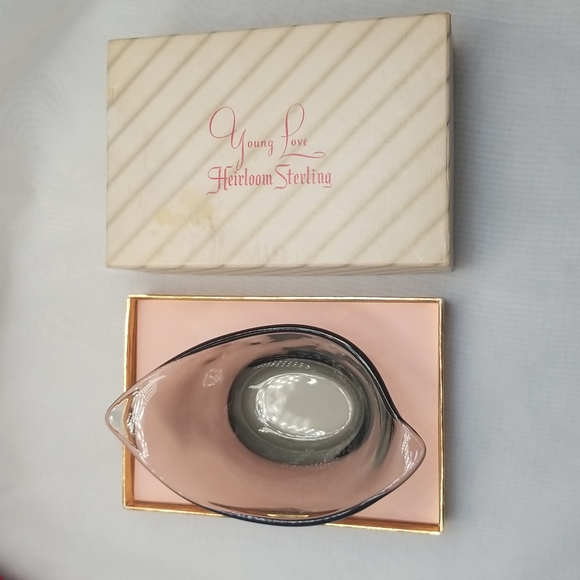 Rare Heisey Dawn Leaf Jelly Dish with Original Gift Box - Picture 2 of 16